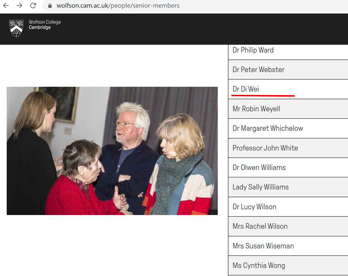 剑桥大学Wolfson学院高级研究员