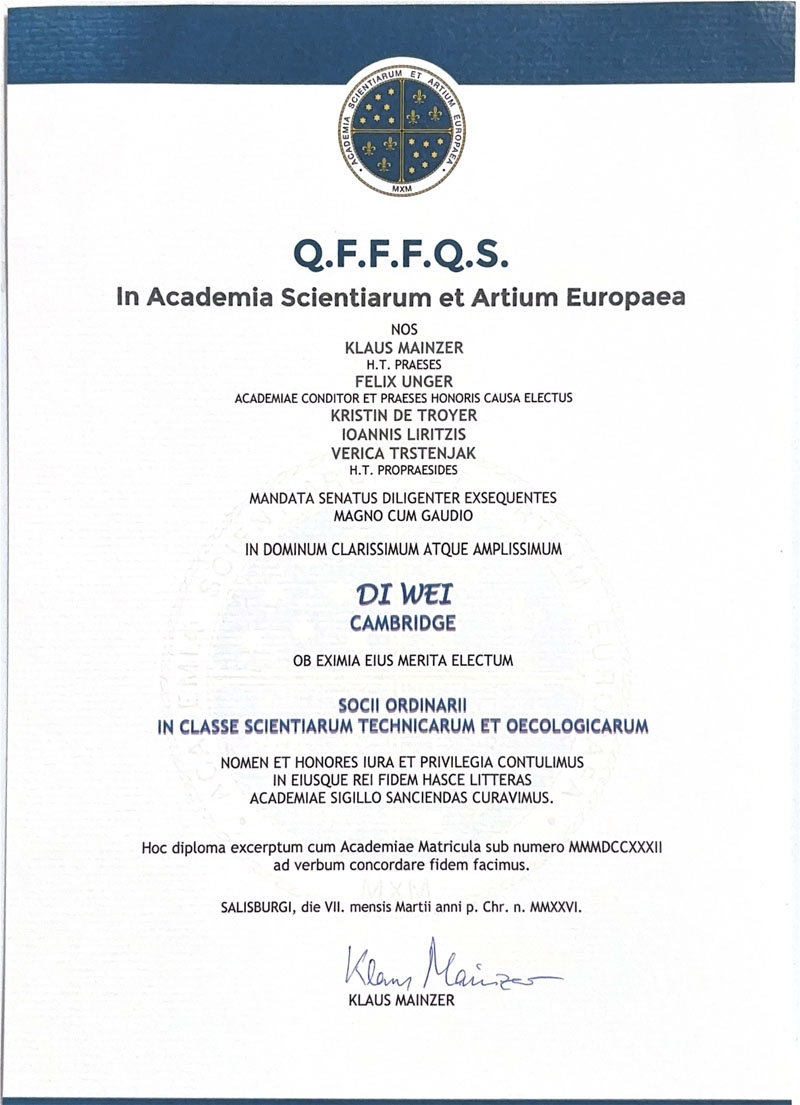 欧洲科学与艺术院院士 (MEASA)